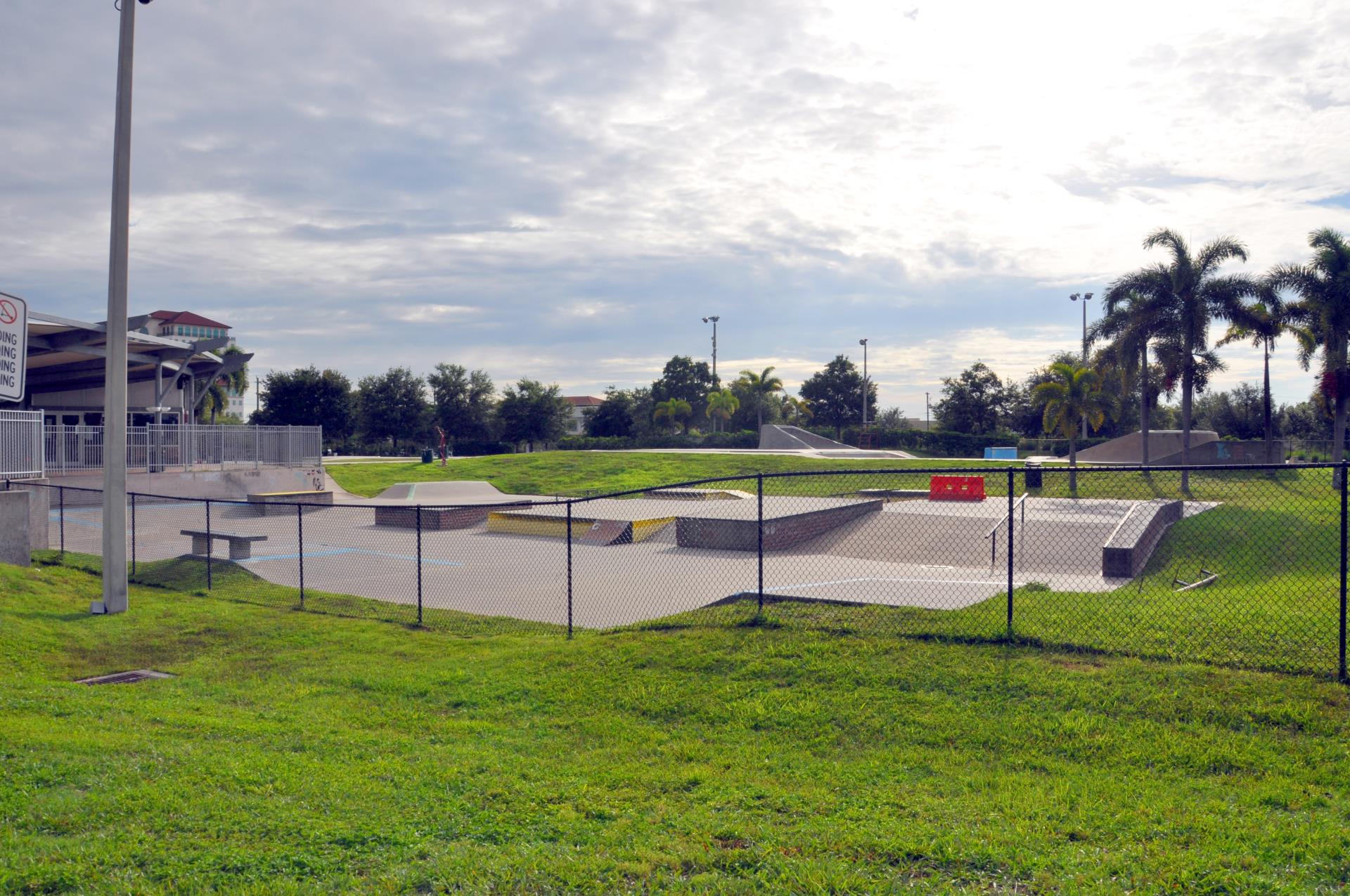 Exterior of skate park